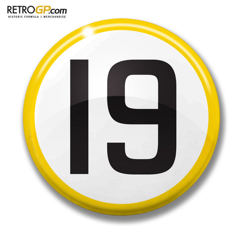 Ronnie Peterson 19 Pin Badge and Sticker