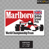 Marlboro F1 World Championship Team Stickers