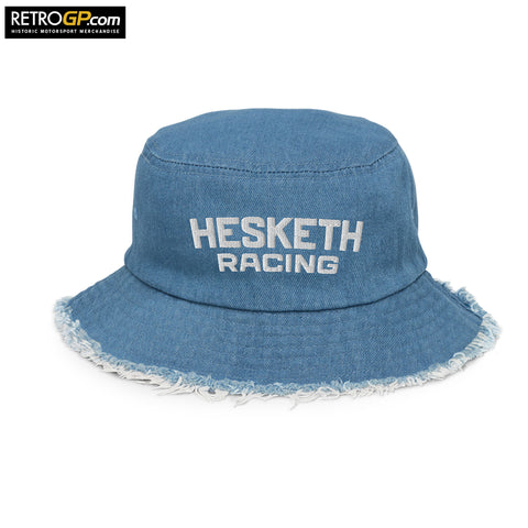 Hesketh Racing Distressed Denim Bucket Hat