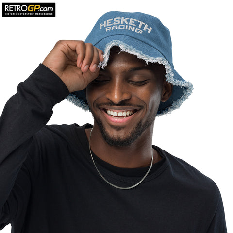 Hesketh Racing Distressed Denim Bucket Hat